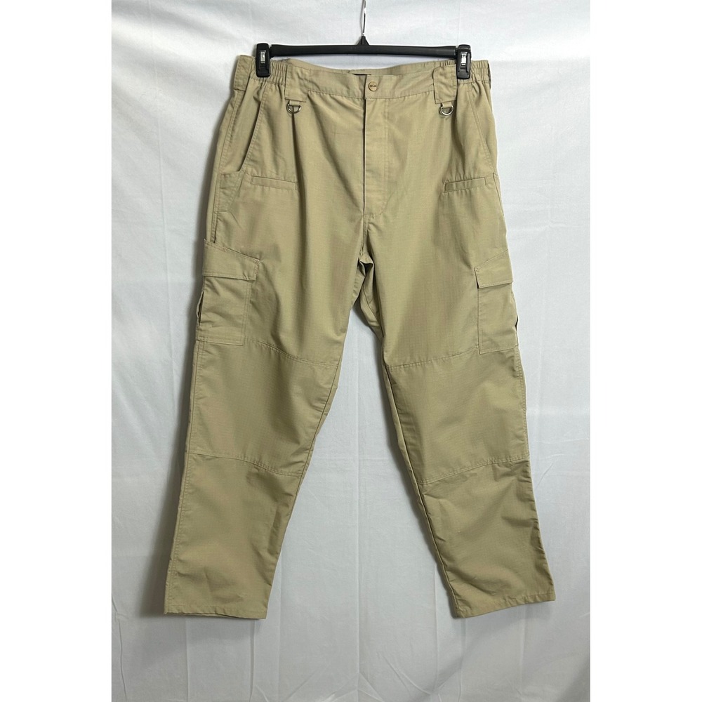 CQR Mens Tactical Cargo Pants Khaki Ripstop Utility‎ Workwear 42W x 34L TLP-104